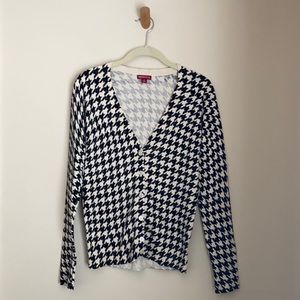 Target Merona Houndstooth Cardigan, Black/Cream, S